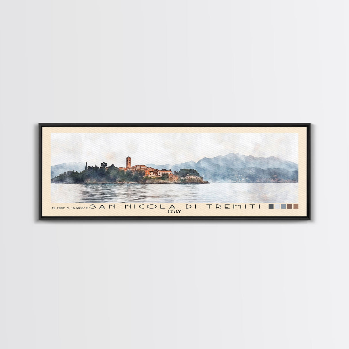 San Nicola di Tremiti, Italy Watercolor Beach Print, Vacation Gift, Italy Wall Art, Beach Painting, Beach Decor, Beach Painting