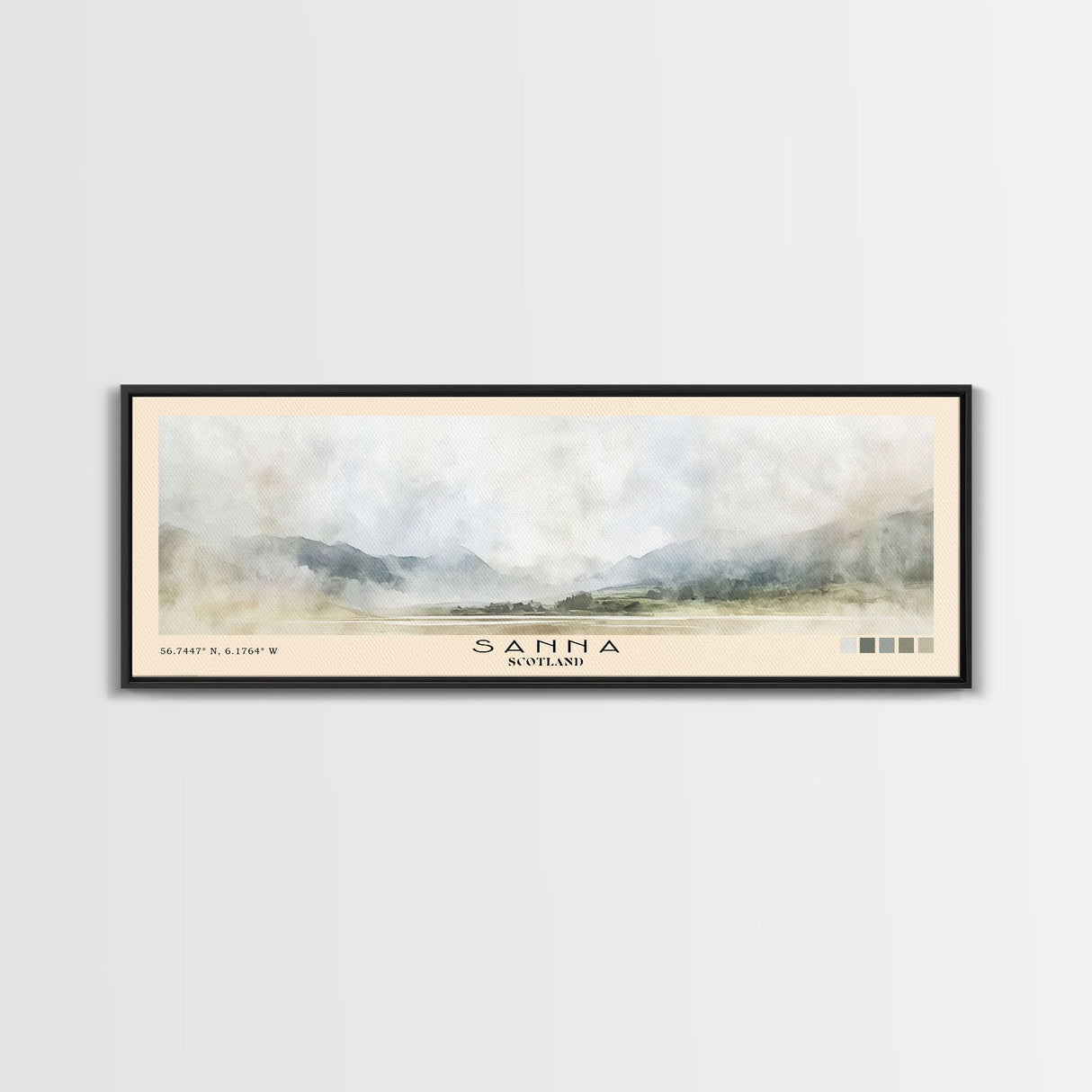 Sanna, Scotland Watercolor Print, Vacation Gift, Scotland Wall Art, Beach Painting, Beach Decor, Large Wall Art, Wood Frame Art