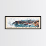 Santa Catalina Island, California Watercolor Beach Print, Vacation Gift, California Wall Art, Framed Canvas Print, Framed Beach Painting