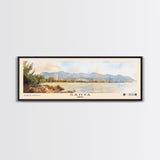 Sanya, China Watercolor Print, Vacation Gift, China Wall Art, Beach Painting, Beach Decor, Large Wall Art, Wood Frame Art