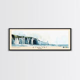 Étretat, France Watercolor Print, Vacation Gift, France Wall Art, Beach Painting, Beach Decor, Large Wall Art, Wood Frame Art