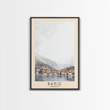 Banje, Croatia Watercolor Print, Vacation Gift, Croatia Wall Art, Beach Painting, Beach Decor, Large Wall Art, Wood Frame Art