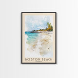 Boston Beach, Jamaica Watercolor Beach Print, Vacation Gift, Jamaica Wall Art, Beach Painting, Beach Decor, Beach Painting