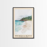 Brewer’s Beach, US Virgin islands Watercolor Print, Vacation Gift, US Virgin islands Wall Art, Beach Painting, Beach Decor, Large Wall Art, Wood Frame Art