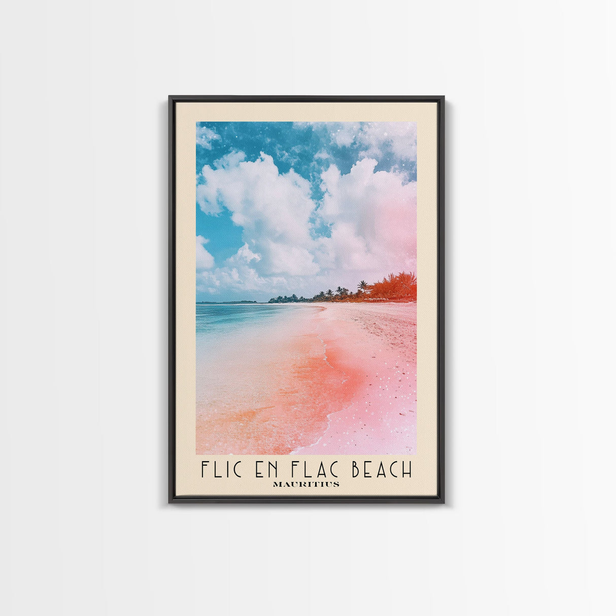 Flic en Flac Beach, Mauritius Watercolor Beach Print, Vacation Gift, Mauritius Wall Art, Beach Painting, Beach Decor, Beach Painting