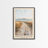 Rangitoto Island, New Zealand Watercolor Beach Print, Vacation Gift, New Zealand Wall Art, Beach Painting, Beach Decor, Beach Painting