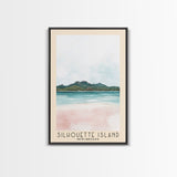 Silhouette Island, Seychelles Watercolor Print, Vacation Gift, Seychelles Wall Art, Beach Painting, Beach Decor, Large Wall Art, Wood Frame Art