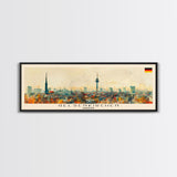 Gelsenkirchen Germany Panoramic Travel Poster, Framed Canvas Print or Metal Wall Art, Travel Art, Home Decor, Panoramic Painting, Midcentury Art