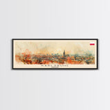 Karlsruhe Germany Panoramic Travel Poster, Framed Canvas Print or Metal Wall Art, Travel Art, Home Decor, Panoramic Painting, Midcentury Art