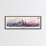 Kazan Russia Panoramic Travel Poster, Framed Canvas Print or Metal Wall Art, Travel Art, Home Decor, Panoramic Painting, Midcentury Art