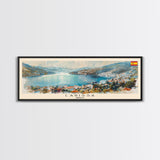 Larissa Greece Wall Art, Panoramic Travel Poster, Panoramic Framed Canvas Print, City Wall Art, Wall Hanging Home Decor, Travel Art