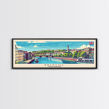 Bristol United Kingdom Panoramic Travel Poster, Framed Canvas Print or Metal Wall Art, Travel Art, Home Decor, Panoramic Painting, Midcentury Art