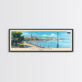Chelyabinsk Russia Panoramic Travel Poster, Framed Canvas Print or Metal Wall Art, Travel Art, Home Decor, Panoramic Painting, Midcentury Art