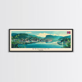 Drammen Norway Travel Print Wall Art, Panoramic City Art, Travel Art, Wall Decor, Vacation Gift, Framed Canvas Print Or Metal Art