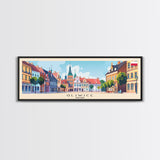 Gliwice Poland Panoramic Travel Poster, Framed Canvas Print or Metal Wall Art, Travel Art, Home Decor, Panoramic Painting, Midcentury Art