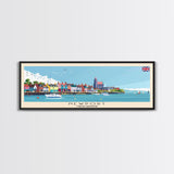 Newport United Kingdom Travel Print Wall Art, Panoramic City Art, Travel Art, Wall Decor, Vacation Gift, Framed Canvas Print Or Metal Art