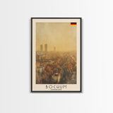 Bochum Germany Travel Poster Framed Canvas Print, Wall Art, Home Decor, Travel Print, Autumn Scene, Modern Art, Original Art