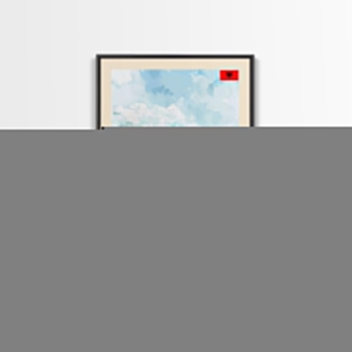 Elbasan, Albania Framed Canvas Print. Mountain Charm Wall Art for Living Room or Bedroom, Scenic Travel Poster Decor.