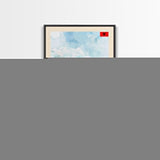 Elbasan, Albania Framed Canvas Print. Mountain Charm Wall Art for Living Room or Bedroom, Scenic Travel Poster Decor.