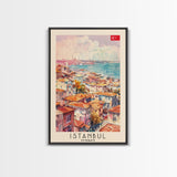Istanbul Turkey Bosphorus Art Print, Beautiful Canvas Print for Home Decor, Travel Poster for Living Room Wall Art, Turkish Cultural Scene