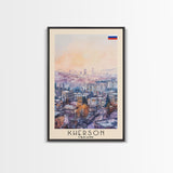 Kherson Ukraine Port View, Framed Canvas Print, Travel Poster, Wall Art, Home Decor, Living Room Decoration, Ukrainian Cityscape Art
