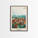 Kielce Poland Historic Cityscape, Framed Canvas Print, Travel Poster, Wall Art, Home Decor, Living Room Decoration, Polish Urban Art