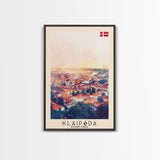 Klaipeda Lithuania Port City View, Framed Canvas Print, Travel Poster, Wall Art, Bedroom Decoration, Coastal Urban Scene, Nautical Artwork