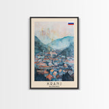 Kranj Slovenia Travel Poster Framed Canvas Print, Watercolor Painting, Scenic Wall Art, Living Room Decor, Artistic Travel Print, Vacation Souvenir