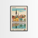 Acharnes Greece Travel Poster Framed Canvas Print, Midcentury Modern Art, Pop Art Decor, Scenic View Wall Art, Vacation Gift, Home Decoration, Living Room Print