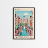 Almere Netherlands Travel Poster Framed Canvas Print, Midcentury Modern Art, Pop Art Decor, Wall Art, Vacation Gift, Living Room Decoration, Scenic Print
