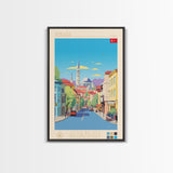 Ankara Turkey Travel Poster Framed Canvas Print, Midcentury Modern Art, Pop Art Wall Decor, Home Decor, Vacation Gift, Living Room Art