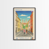 Bratislava Slovakia Travel Poster Framed Canvas Print, Midcentury Modern Art, Pop Art Wall Decor, Home Decor, Vacation Gift, Living Room Art