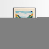 Doboj Bosnia and Herzegovina Travel Poster Framed Canvas Print, Midcentury Modern Art, Pop Art Wall Decor, Home Decor, Vacation Gift, Living Room Art