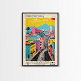 Kahramanmaraş Turkey Travel Poster Framed Canvas Print, Midcentury Modern Art, Pop Art Wall Decor, Scenic Living Room Art, Bedroom Gift