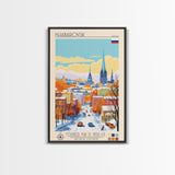 Khabarovsk Russia Travel Poster Framed Canvas Print, Midcentury Modern Art, Pop Art Wall Decor, Home Decor, Vacation Gift, Office Art