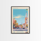 Kherson Ukraine Travel Poster Framed Canvas Print, Midcentury Modern Art, Pop Art Wall Decor, Scenic Wall Art, Living Room Decoration, Office Art
