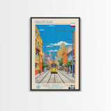 Krasnodar Russia Travel Poster Framed Canvas Print, Midcentury Modern Art, Pop Art Wall Decor, Scenic Wall Art, Living Room Decoration, Office Art