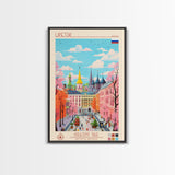 Lipetsk Russia Travel Poster Framed Canvas Print, Midcentury Modern Art, Pop Art Wall Decor, Scenic Art, Home and Office Decoration