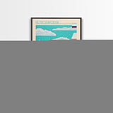 Petrozavodsk Russia Travel Poster Framed Canvas Print, Midcentury Modern Art, Pop Art Wall Decor, Scenic Living Room Art, Bedroom Gift