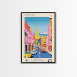 Podolsk Russia Travel Poster Framed Canvas Print, Midcentury Modern Art, Pop Art Wall Decor, Home Decor, Vacation Gift, Office Art