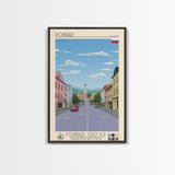 Poprad Slovakia Travel Poster Framed Canvas Print, Midcentury Modern Art, Pop Art Wall Decor, Scenic Wall Art, Living Room Decoration, Office Art