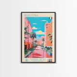 Reggio Emilia Italy Travel Poster Framed Canvas Print, Midcentury Modern Art, Pop Art Wall Decor, Scenic Wall Art, Living Room Decoration, Office Art