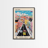 Samara Russia Travel Poster Framed Canvas Print, Midcentury Modern Art, Pop Art Wall Decor, Home Decor, Office Decoration, Scenic Art