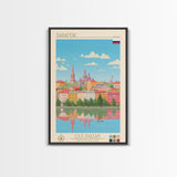 Saransk Russia Travel Poster Framed Canvas Print, Midcentury Modern Art, Pop Art Wall Decor, Living Room Art, Bedroom Decoration