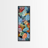 Colorful Textured Canvas Painting of Glass Rocks, Nature Art Print for Living Room, Oversized Canvas Art, Narrow Wall Art Print, Modern Art