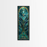Art Deco Stained Glass Print, Framed Canvas, Wood Frame Wall Art, Retro Style Decor, Roaring 20s Inspired Wall Art