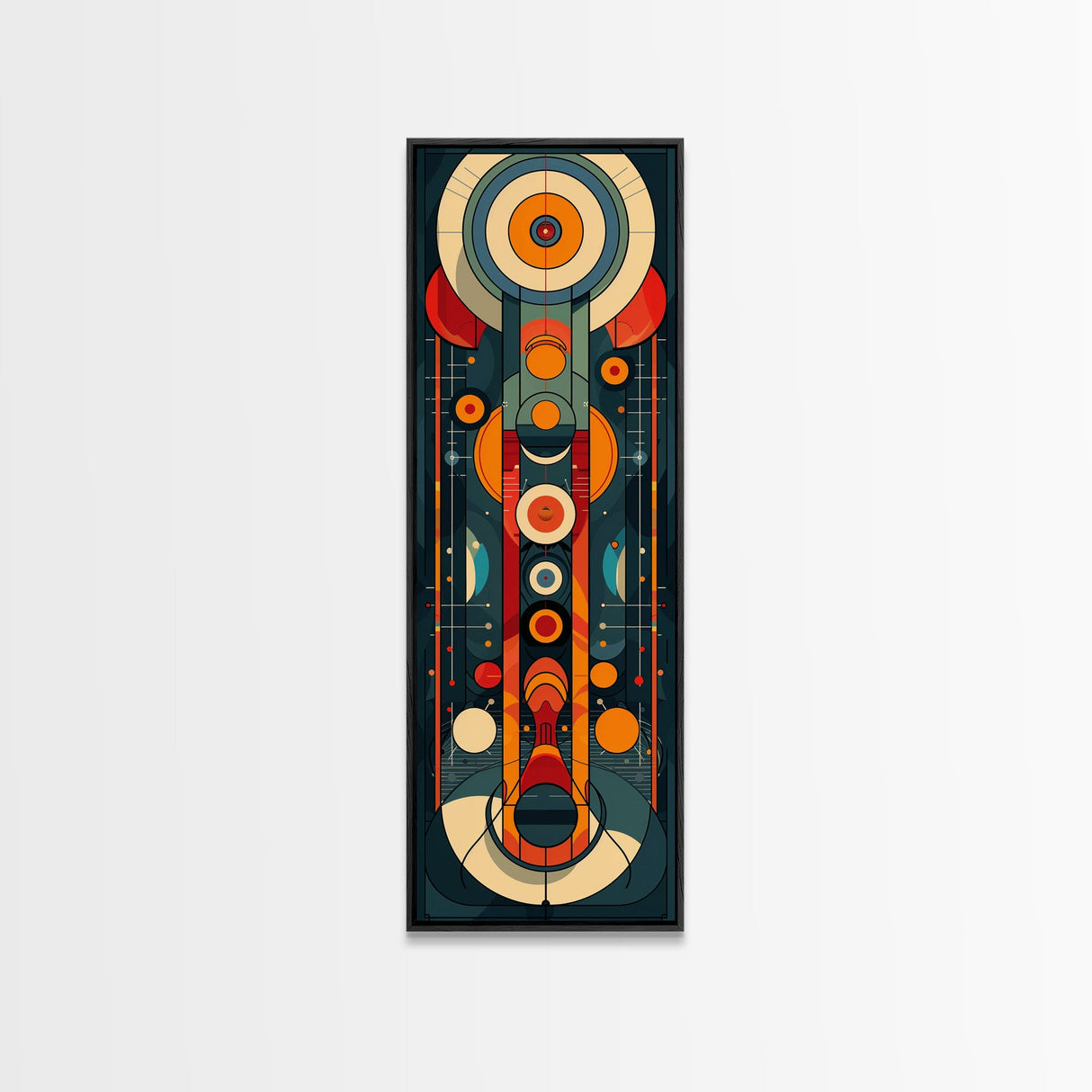 Retro Art Deco Geometric Patterns Wall Art Framed Canvas Print, Scifi / Science Fiction Decor