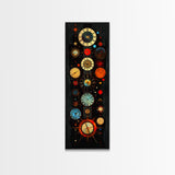 Interdimensional Wall Art, Retro Art Deco Clocks, Framed Canvas Print, Surrealist Decor