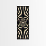 Black and White Sun Burst Art Deco Inspired Framed Canvas Print, Wall Art, Office or Mancave Wall Art