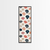 Patterned Sea Shells in Various Colors on a Light Background Ukiyo-e Art Japanese Framed Canvas Print Skinny Tall Art